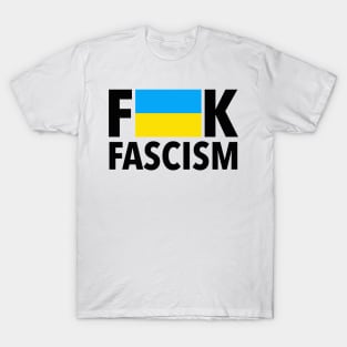 F Fascism - Censored with Ukrainian Flag (rectangle) T-Shirt